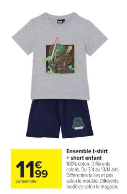 Ensemble t-shirt + short enfant