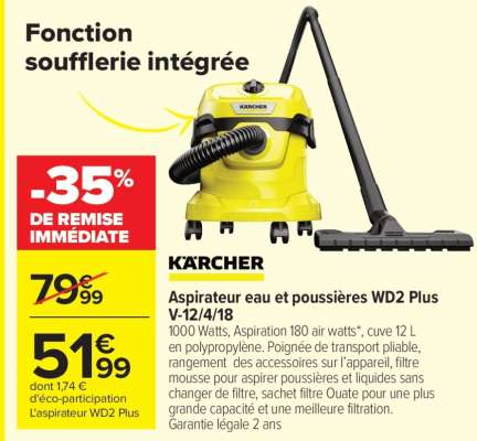 Aspirateur eau et poussières WD2 Plus V-12/4/18
