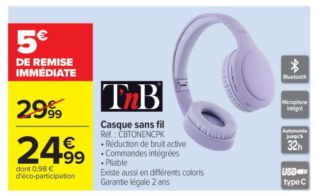 Casque sans fil T'nB