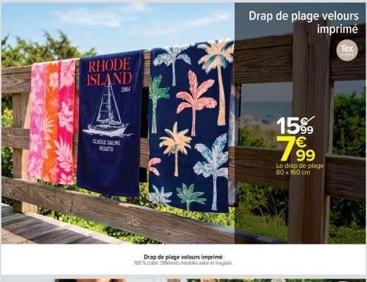 Drap de plage velours imprimé