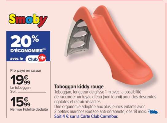 Toboggan Kiddy Rouge