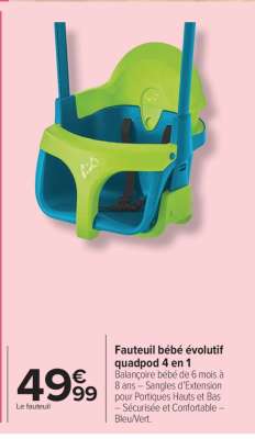Fauteuil bébé évolutif Quadpod 4 en 1