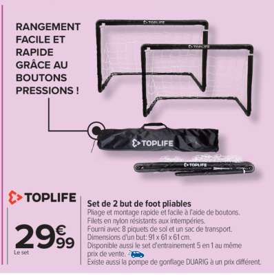 Set de 2 but de foot pliables