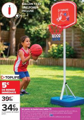 Set panier de basket avec ballon T3