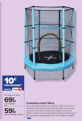 Trampoline enfant 140cm