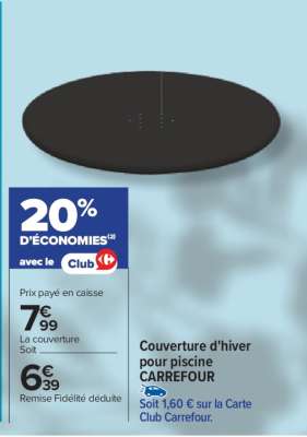 Couverture d'hiver pour piscine CARREFOUR
