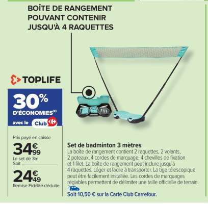 Set de badminton 3 mètres