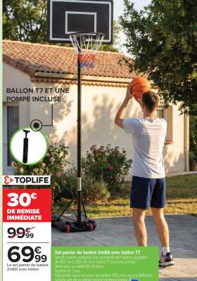 Set panier de basket 2m60 avec ballon T7