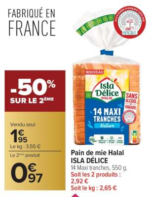 Pain de mie Halal ISLA DÉLICE