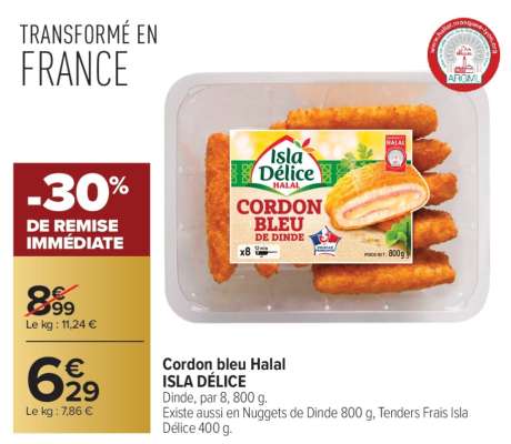 Cordon bleu Halal ISLA DÉLICE