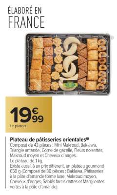 Plateau de pâtisseries orientales