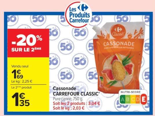Cassonade CARREFOUR CLASSIC'