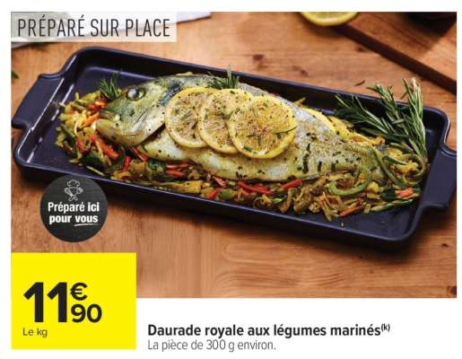 Daurade royale aux légumes marinés