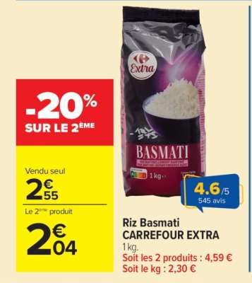Riz Basmati CARREFOUR EXTRA