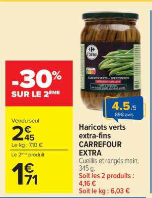 Haricots verts extra-fins CARREFOUR EXTRA
