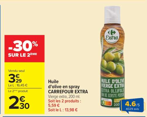 Huile d'olive en spray CARREFOUR EXTRA