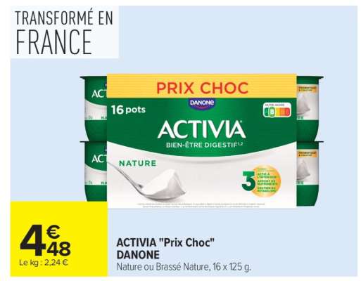 ACTIVIA "Prix Choc" DANONE