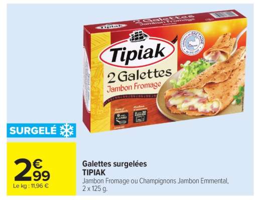 Galettes surgelées TIPIAK
