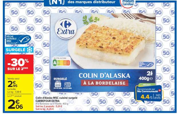 Colin d'Alaska MSC cuisiné surgelé