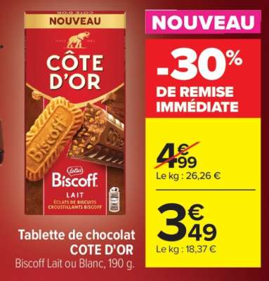 TABLETTE DE CHOCOLAT “CÔTE D’OR”