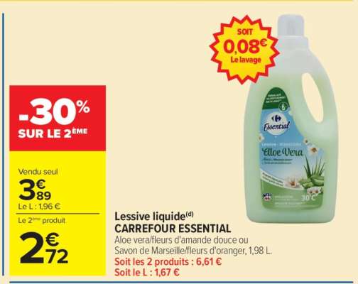 Lessive liquide CARREFOUR ESSENTIAL