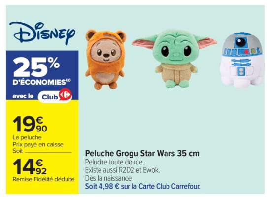 Peluche Grogu Star Wars 35 cm