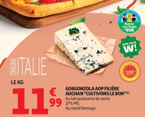 Gorgonzola Aop Filière Auchan "Cultivons Le Bon"