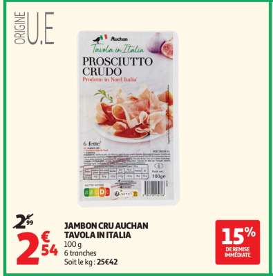 JAMBON CRU AUCHAN TAVOLA IN ITALIA