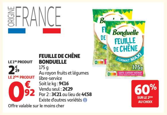 FEUILLE DE CHÊNE BONDUELLE