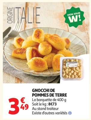 GNOCCHI DE POMMES DE TERRE