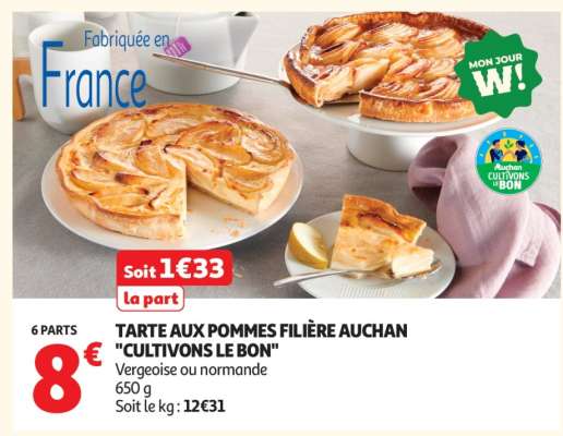 Tarte Aux Pommes Filière Auchan "Cultivons Le Bon"