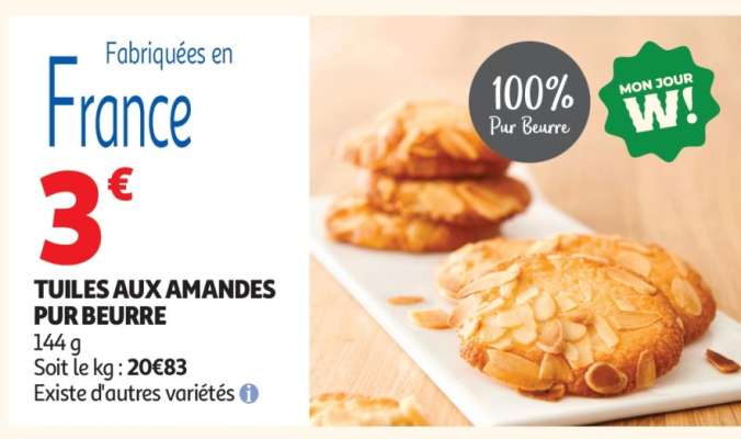 Tuiles aux amandes pur beurre