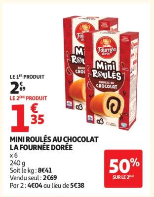 MINI ROULÉS AU CHOCOLAT LA FOURNÉE DORÉE