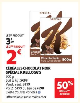 CÉRÉALES CHOCOLAT NOIR SPÉCIAL K KELLOGG'S