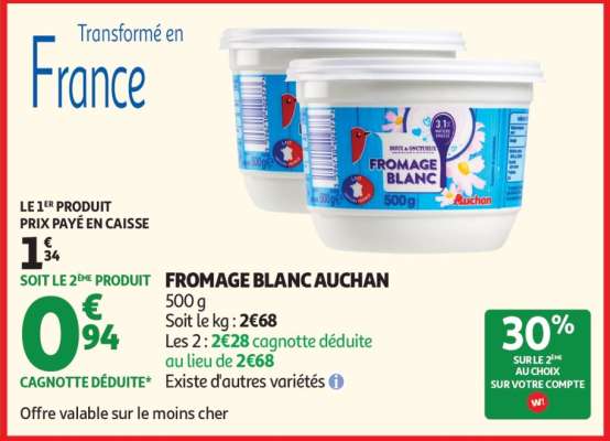 FROMAGE BLANC AUCHAN