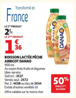 Boisson Lactée Pêche Abricot Danao