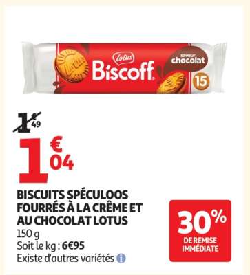 Biscuits Spéculoos Fourrés à la Crème et au Chocolat Lotus