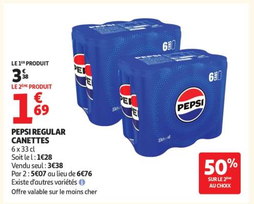 PEPSI REGULAR CANETTES