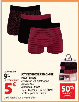 LOT DE 3 BOXERS HOMME INEXTENSO