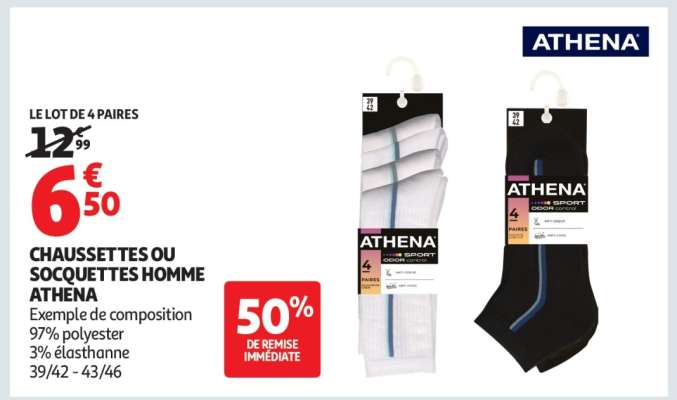 Chaussettes ou socquettes homme ATHENA