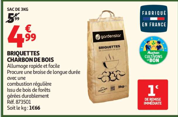 BRIQUETTES CHARBON DE BOIS