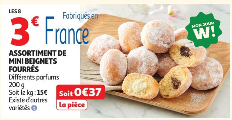 ASSORTIMENT DE MINI BEIGNETS FOURRÉS