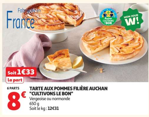 Tarte Aux Pommes Filière Auchan "Cultivons Le Bon"
