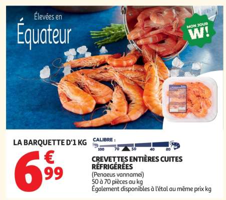 Crevettes Entières Cuites Réfrigérées