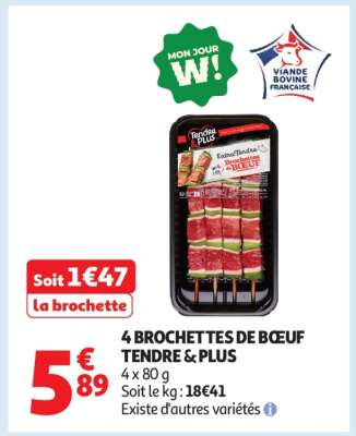 4 Brochettes De Bœuf Tendre & Plus