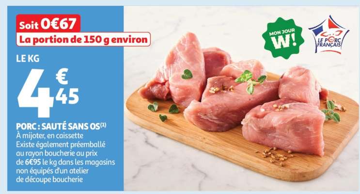 Porc : Sauté Sans Os