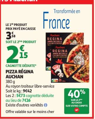 Pizza Régina Auchan