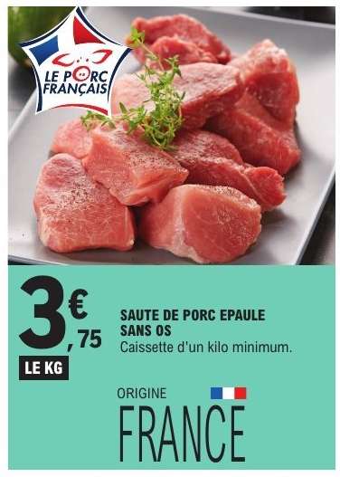 SAUTE DE PORC EPAULE SANS OS
