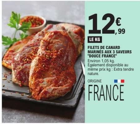 FILETS DE CANARD MARINÉS AUX 3 SAVEURS "DOUCE FRANCE"