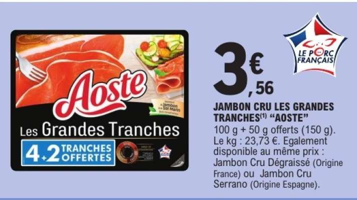 Jambon Cru Les Grandes Tranches Aoste